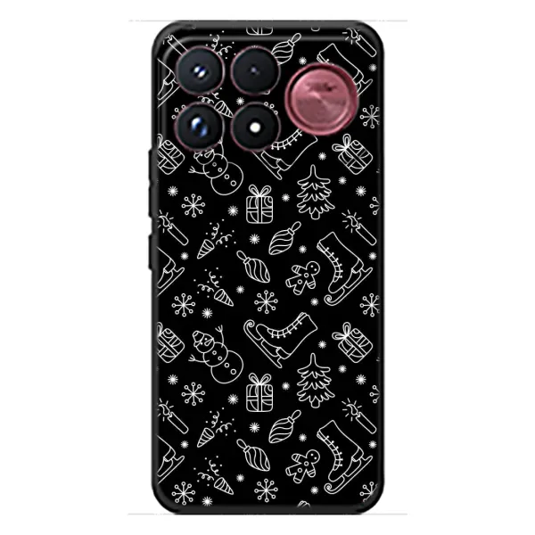 Чехол с принтом «Новогодний фон» для Xiaomi Poco F9 Ultra