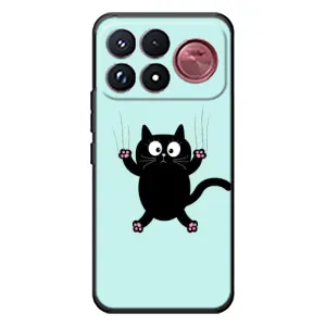 Чехол с принтом для Xiaomi Poco F9 Ultra (AlphaPrint) Модные коты (Падающий кот)