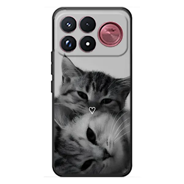 Чохол з принтом «Пара котів» для Xiaomi Poco F9 Ultra