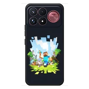 Чехол Майнкрафт на Xiaomi Poco F9 Ultra (AlphaPrint) Minecraft (персонажи Minecraft)