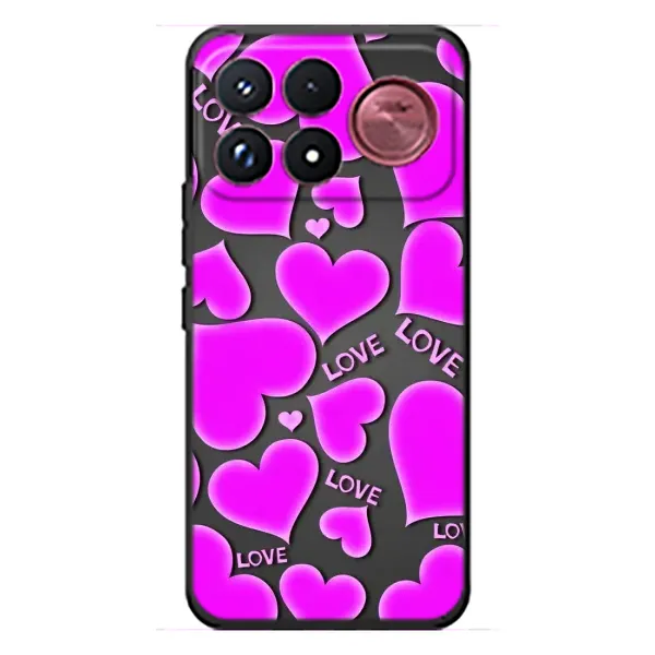 Чехол с принтом «Pink hearts» для Xiaomi Poco F9 Ultra