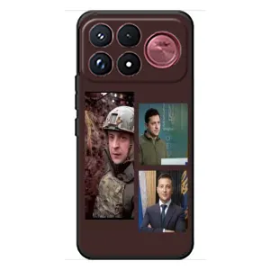 Чехол для Xiaomi Poco F9 Ultra (AlphaPrint - с принтом Зеленского) (Президент)