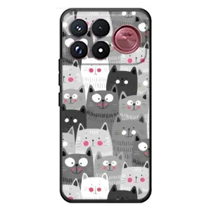 Чехлы с Котиками для Xiaomi Poco F9 Ultra (VPrint) (Рисованные котики)