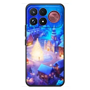 Рождественские Чехлы для Xiaomi Poco F9 Ultra (VPrint) (Рождественский город)