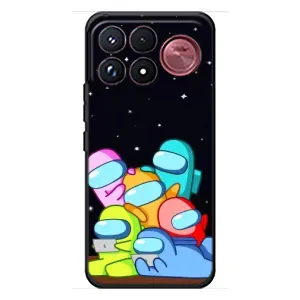 Чехол Амонг Ас для Xiaomi Poco F9 Ultra (AlphaPrint) (Скины в космосе)