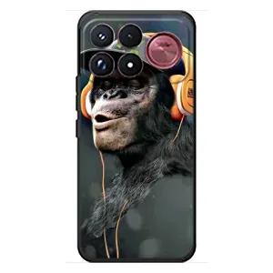 Чехол с Обезьянами Xiaomi Poco F9 Ultra - (AlphaPrint) (В наушниках)