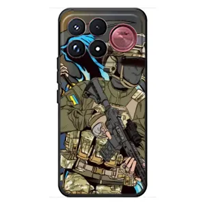 Чехлы с картинкой ЗСУ для Xiaomi Poco F9 Ultra (AlphaPrint) (Воин ВСУ)
