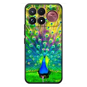 Чехол с птицами на Xiaomi Poco F9 Ultra (VPrint) (Яркий Павлин)