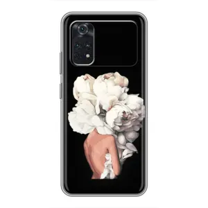 Чехлы (ART) Цветы на Xiaomi POCO M4 Pro 5G (VPrint) (Білі квіти)