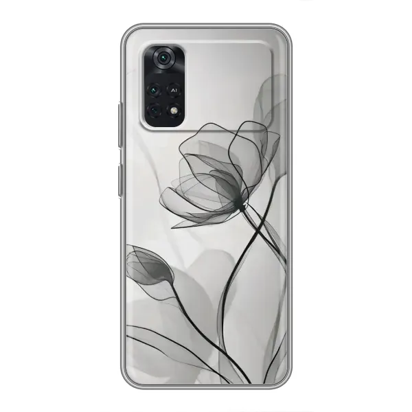 Чехол с принтом «Черные цветы» для Xiaomi POCO M4 Pro 5G Чехол с принтом «Черные цветы» для Xiaomi POCO M4 Pro 5G
