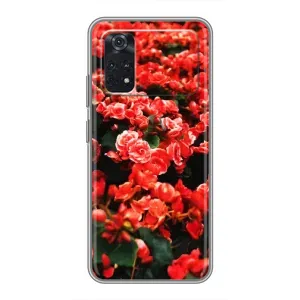 Чохли з квітами для Xiaomi POCO M4 Pro 5G (VPrint) (Квіти червоні)