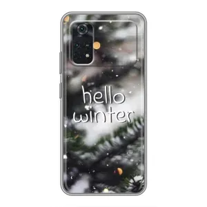Новогодние, Праздничные Чехлы для Xiaomi POCO M4 Pro 5G - 2024 год (Hello winter)