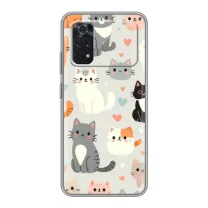 Чехол с рисунком кот на Xiaomi POCO M4 Pro 5G (Коллаж котов)