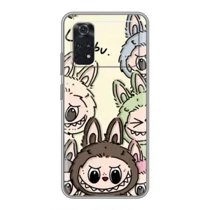 Чехол с Лабубу на Xiaomi POCO M4 Pro 5G (Золотая обезьяна Bored Ape)