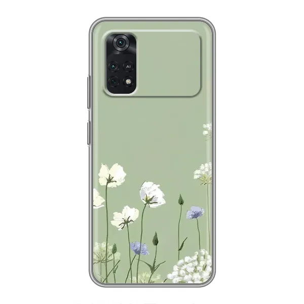 Чехол с принтом «Цветы на зеленом» для Xiaomi POCO M4 Pro 5G Чехол с принтом «Цветы на зеленом» для Xiaomi POCO M4 Pro 5G