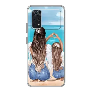 Чехол с печатью для Xiaomi POCO M4 Pro 5G - (Мама с ребенком) (AlphaPrint) (Мама с доченькой)