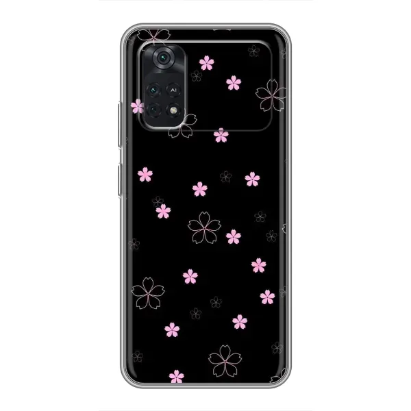 Чохол з принтом «Рожеві квіти на чорному» для Xiaomi POCO M4 Pro 5G Чохол з принтом «Рожеві квіти на чорному» для Xiaomi POCO M4 Pro 5G