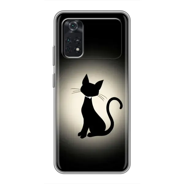 Чехол с принтом «Силуэт котика» для Xiaomi POCO M4 Pro 5G