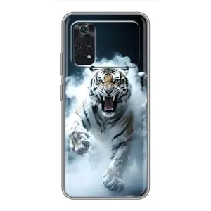 Чохол з принтом «Білий тигр у диму» для Xiaomi POCO M4 Pro 5G