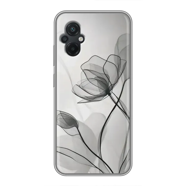Чехол с принтом «Черные цветы» для Xiaomi POCO M5