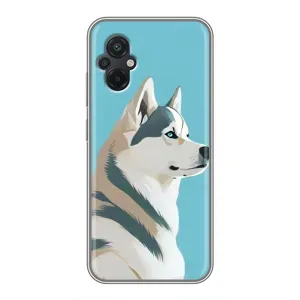 Чехол с Хаски для Xiaomi Poco M5 - (AlphaPrint) (Хаски арт)