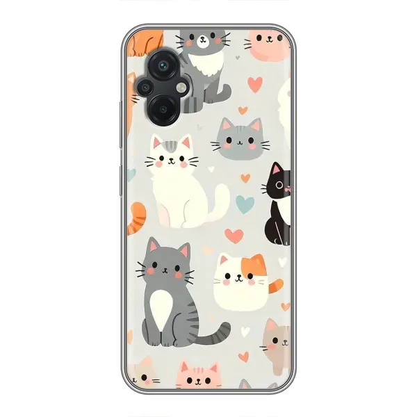 Чехол с принтом «Коллаж котов» для Xiaomi POCO M5 Чехол с принтом «Коллаж котов» для Xiaomi POCO M5
