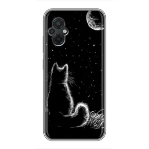 Чехол с принтом для Xiaomi POCO M5 (AlphaPrint) Модные коты (Котик и луна)