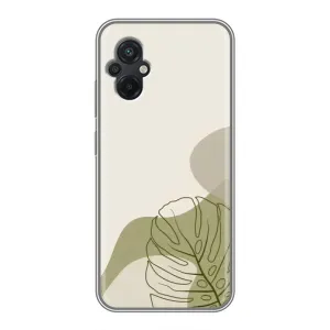 Силконовий чохол з принтом в квітах на Xiaomi POCO M5 (Зелена монстера дизайн)