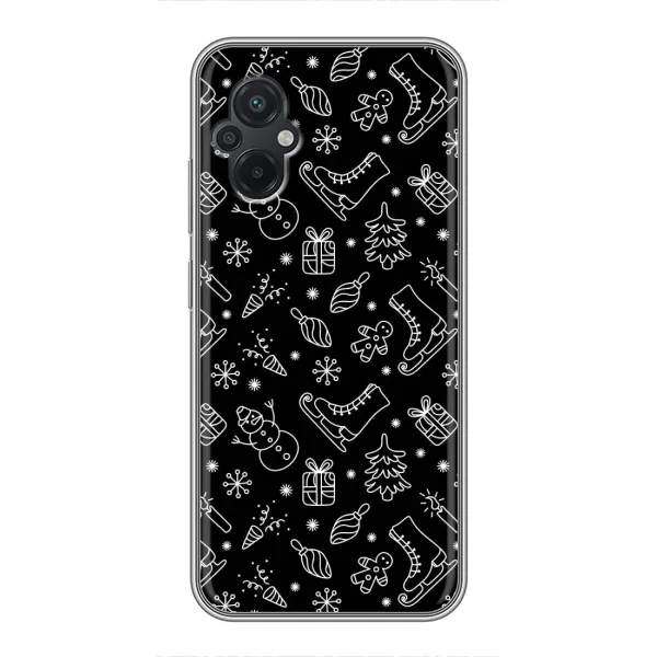 Чехол с принтом «Новогодний фон» для Xiaomi POCO M5