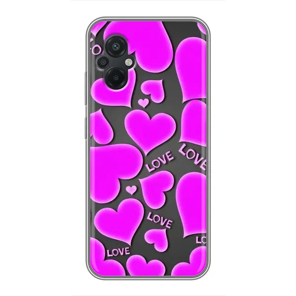 Чохол з принтом «Pink hearts» для Xiaomi POCO M5