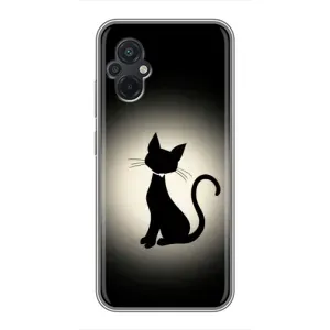 Чехол с принтом для Xiaomi POCO M5 (AlphaPrint) Модные коты (Силуэт котика)