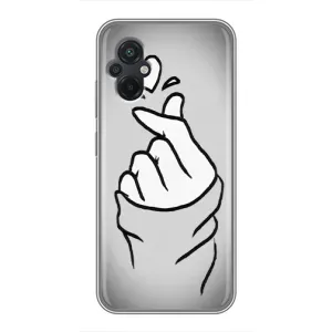 Чехол с принтом для Xiaomi POCO M5 (AlphaPrint - Знак сердечка) (Значок Love)