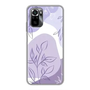 Силконовий чохол з принтом в квітах на Xiaomi POCO M5s (Фіолетове листя абстракція)