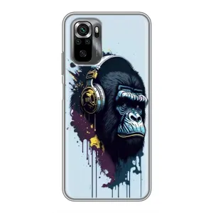Чохол з Мавпами Xiaomi POCO M5s - (AlphaPrint) (Горила в навушниках)