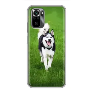 Чехол с Хаски для Xiaomi POCO M5s - (AlphaPrint) (Радостный Хаски)