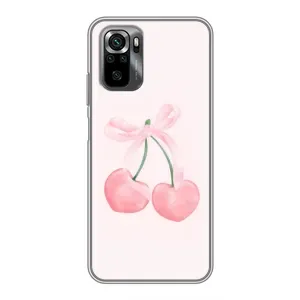 Чехол с розовым рисунком для Xiaomi POCO M5s (Розовые вишни)