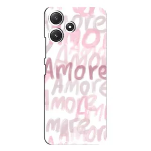 Чехол с розовым рисунком для Xiaomi POCO M6 Pro (5G) (Аморе любовь)
