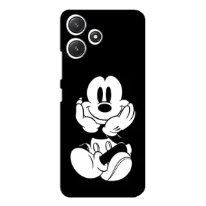 Эксклюзивный чехол для Xiaomi POCO M6 Pro (5G) (AlphaPrint - Мультяшные) (Микки на черном)