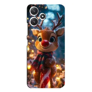 Яскравий чохол для Xiaomi POCO M6 Pro (5G) з Зимові Оленята (Олень з шарфом)