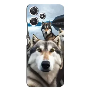 Чехол с Хаски для Xiaomi POCO M6 Pro (5G) - (AlphaPrint) (Селфи ХАски)
