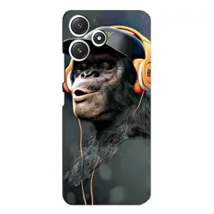 Чехол с Обезьянами Xiaomi POCO M6 Pro (5G) - (AlphaPrint) (В наушниках)