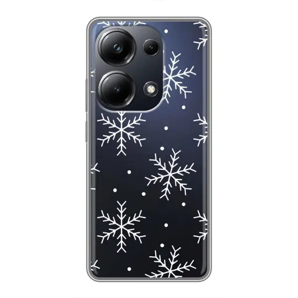 Чохол з принтом «Білі сніжинки» для Xiaomi POCO M6 Pro