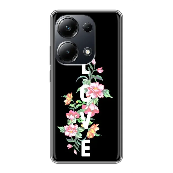 Чохол з принтом «Квіти LOVE» для Xiaomi POCO M6 Pro
