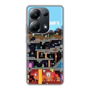 Чохол Майнкрафт на Xiaomi POCO M6 Pro (AlphaPrint) Minecraft (фон Minecraft)