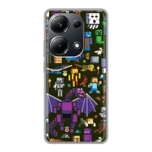 Чохол Майнкрафт на Xiaomi POCO M6 Pro (AlphaPrint) Minecraft (Колаж Майнкрафт)