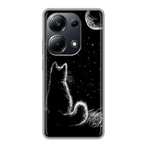 Чохол з принтом для Xiaomi POCO M6 Pro (AlphaPrint) Модні коти (Котик і місяць)