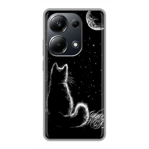 Чохол з принтом «Котик і місяць» для Xiaomi POCO M6 Pro