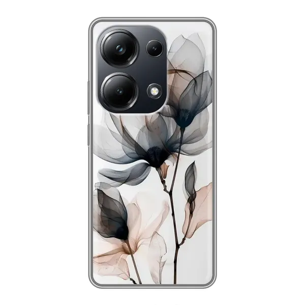 Чохол з принтом «Квіти на білому» для Xiaomi POCO M6 Pro Чохол з принтом «Квіти на білому» для Xiaomi POCO M6 Pro