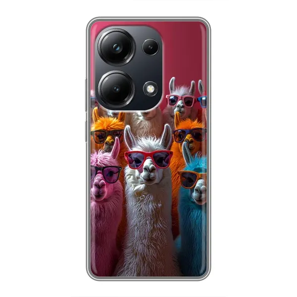 Чохол з принтом «Лами в окулярах» для Xiaomi POCO M6 Pro