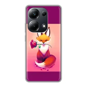 Чохли з картинкою Лисичка для Xiaomi POCO M6 Pro (VPrint) (Лиса з трояндою)